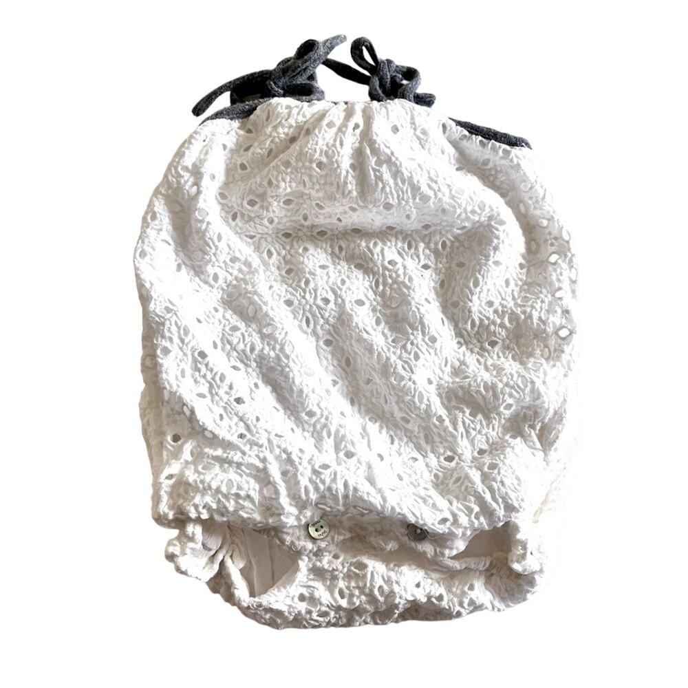 BUHO girls designer white eyelet bubble romper size 6 months